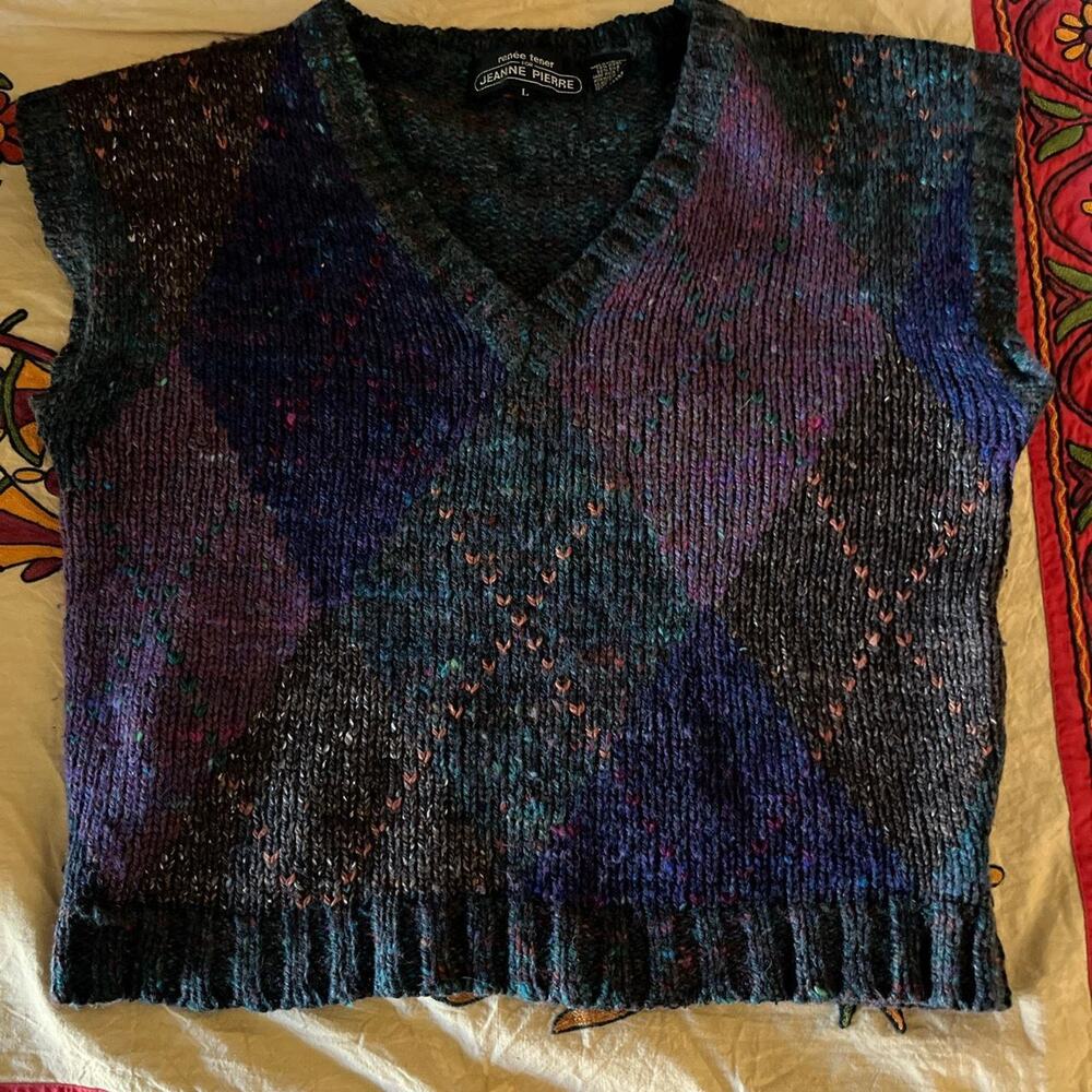 80s vintage jeanne pierre little plaid vest